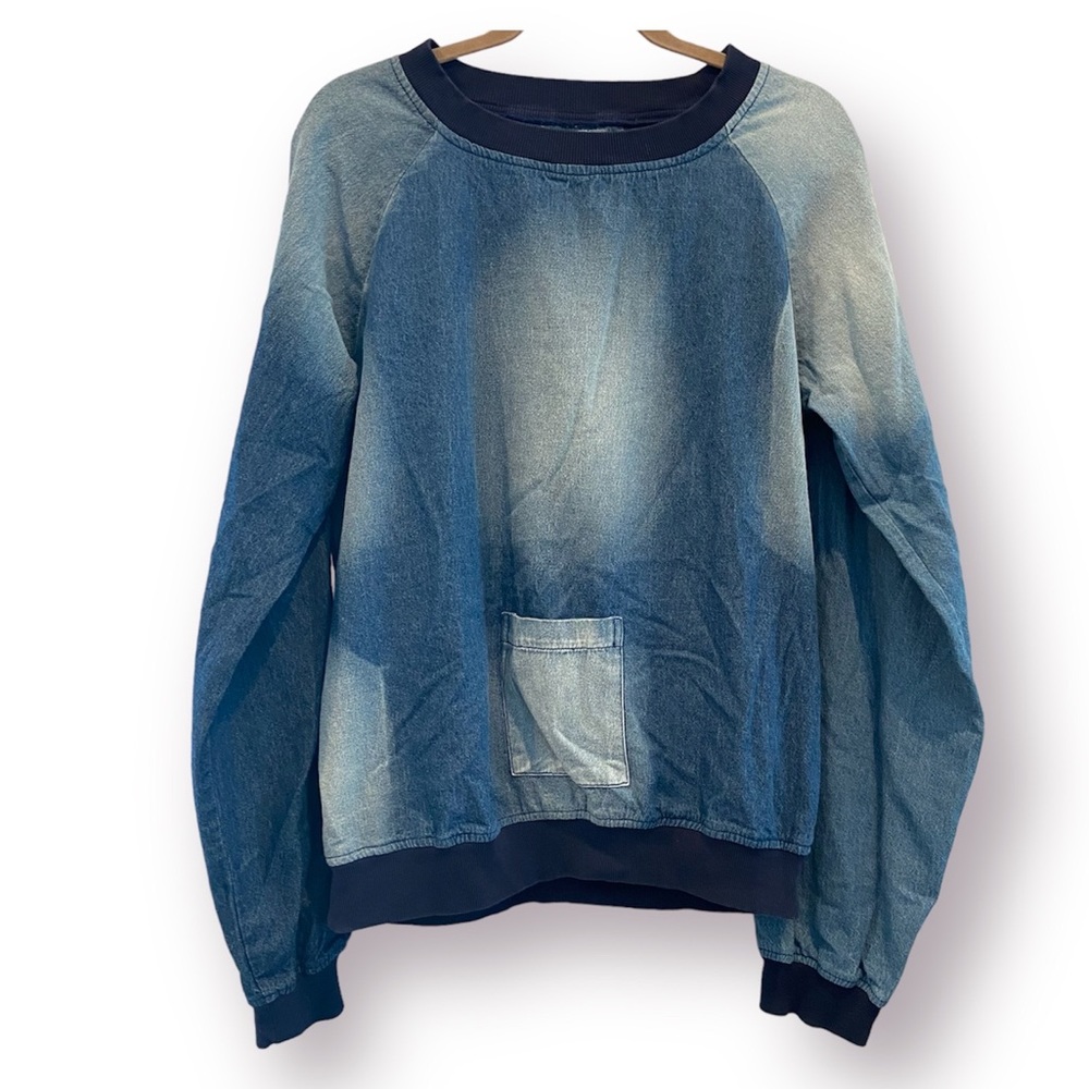 DAYA BY ZENDAYA Denim Crewneck Pullover Medium RARE